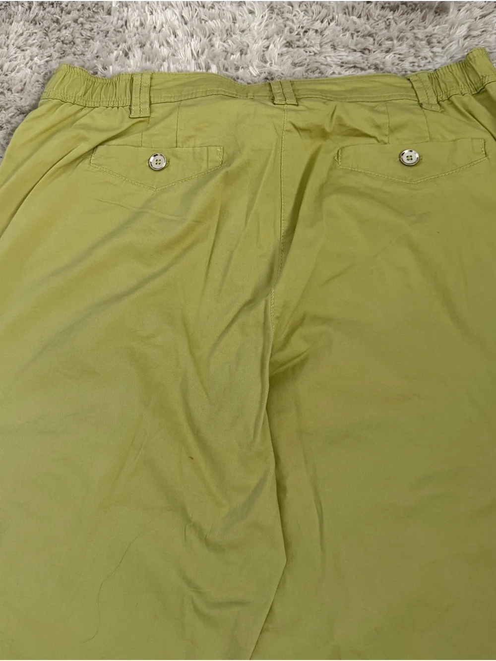 JM Collection Bright Lime Crop Chino Capris